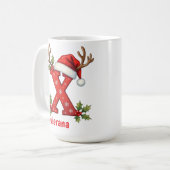 Chic custom Monogram initial X merry Christmas Kaffeetasse (Vorderseite Links)