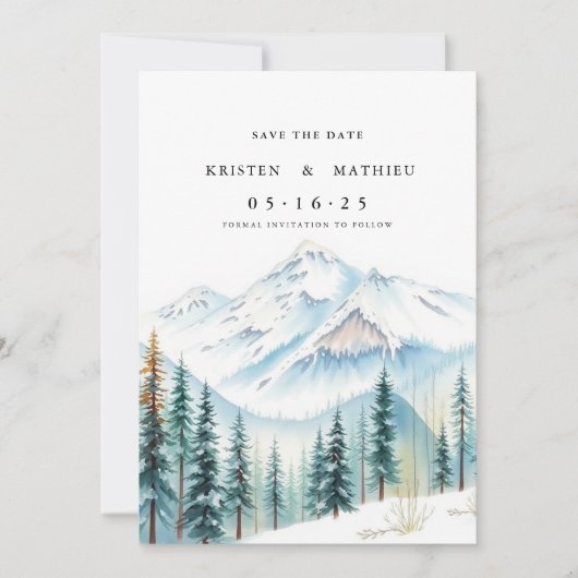 Chic Custom Mountain Save The Date (Vorderseite)