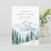 Chic Custom Mountain Save The Date (Stehend Vorderseite)