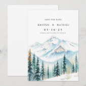 Chic Custom Mountain Save The Date (Vorne/Hinten)