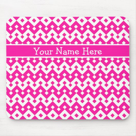 Chic Custom Mousepad, Candy Pink Geometric Mousepad (Vorne)