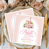 Chic Custom Name Petals and Prosecco Napkins Serviette