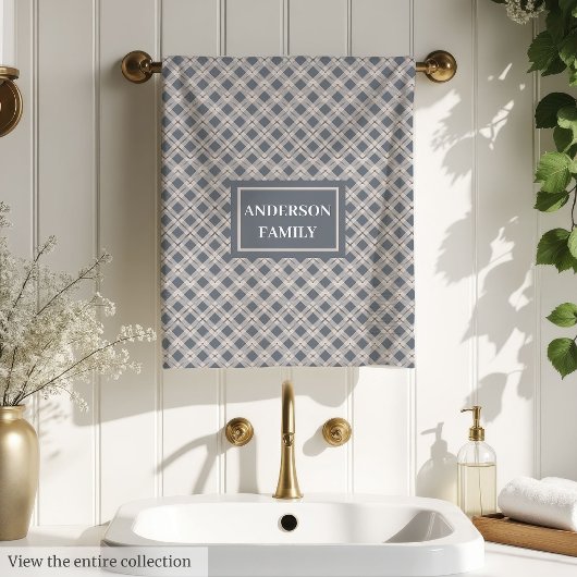 Chic Custom Name Towels Classic Grey Aesthetic Badhandtuch Set