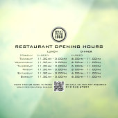 Chic Custom Opening Lunch Dinner Hours Restaurant Fensteraufkleber (Blatt 3)