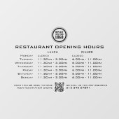 Chic Custom Opening Lunch Dinner Hours Restaurant Fensteraufkleber (Blatt)