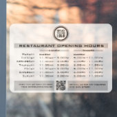 Chic Custom Opening Lunch Dinner Hours Restaurant Fensteraufkleber