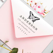 Chic Custom Personalisiert Butterfly Rücksendeadre Permastempel
