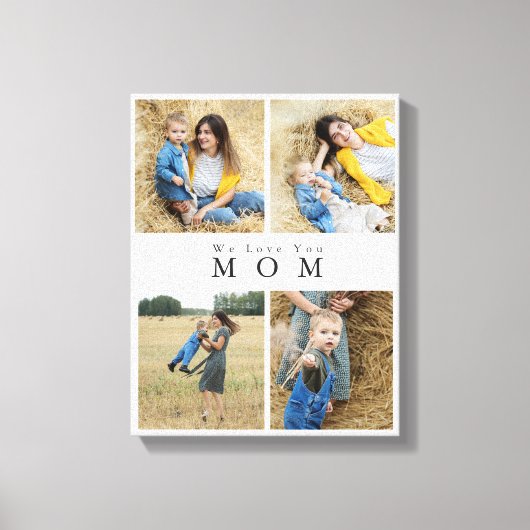 Chic Custom Personalisiert Foto Collage Mutter Leinwanddruck (Vorderseite)