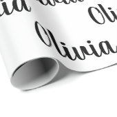Chic Custom Personalisiert Name White & Black Geschenkpapier (Rolleneckpunkt)