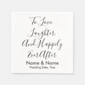 Chic Custom Personalisiert Script Wedding Receptio Serviette (Vorderseite)