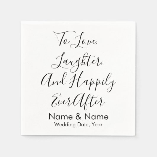 Chic Custom Personalisiert Script Wedding Receptio Serviette (Vorderseite)