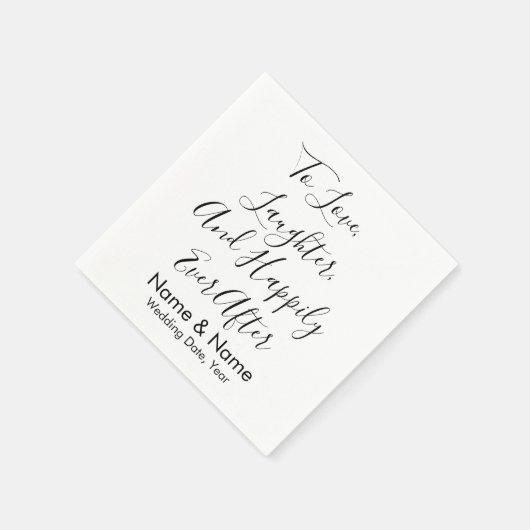 Chic Custom Personalisiert Script Wedding Receptio Serviette (Ecke)