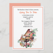 Chic Custom Piano Recital Invitation Einladung (Vorne/Hinten)