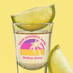 Chic Custom Pink Tropical Beach Niedliche Studenti Schnapsglas
