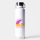 Chic Custom Pink Tropical Beach Niedliche Studenti Trinkflasche (Rückseite)