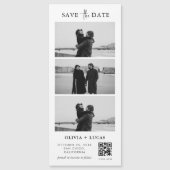 Chic Custom QR Code Foto Strip Magnetic Wedding Magnetkarte (Vorderseite)