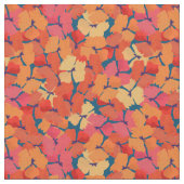 Chic Custom Red Field Poppies auf Deep Blue Fabric Stoff (Nahaufnahme)