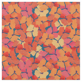 Chic Custom Red Field Poppies auf Deep Blue Fabric Stoff