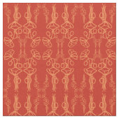 Chic Custom Red Field Poppies Kontur Fabric Stoff (Nahaufnahme)