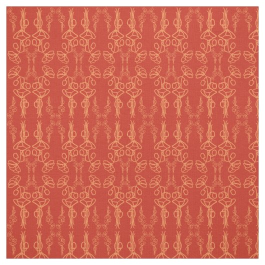 Chic Custom Red Field Poppies Kontur Fabric Stoff (Muster)