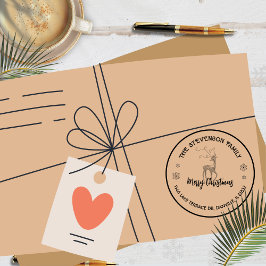 Chic Custom Reindeer Holiday Gruß Briefmarke Gummistempel
