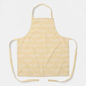 Chic Custom Script peach white pattern Schürzen (Vorderseite)