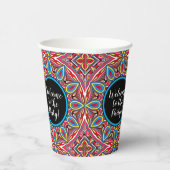 Chic Custom Star Mosaik Kaleidoskop Art Muster Pappbecher (Rechts)