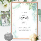 Chic, Custom Text Sign mit Grün und Blau Poster