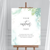 Chic, Custom Text Sign mit Grün und Blau Poster
