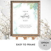 Chic, Custom Text Sign mit Grün und Blau Poster