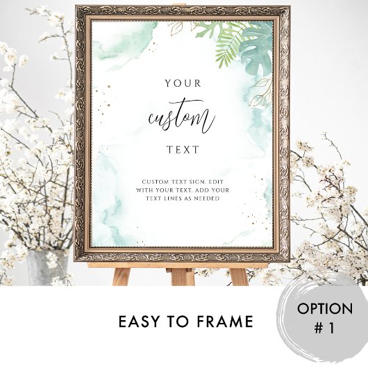 Chic, Custom Text Sign mit Grün und Blau Poster