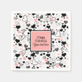 Chic Custom Valentine’s Day Heart Sketch Tableware Serviette (Vorderseite)