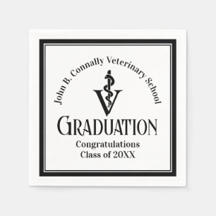 Chic Custom Veterinary School Graduation Party Serviette