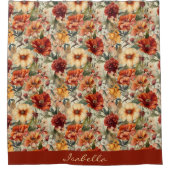 Chic Custom Watercolor Floral Muster Duschvorhang (Vorderseite)