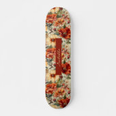 Chic Custom Watercolor Floral Muster Skateboard (Vorne)