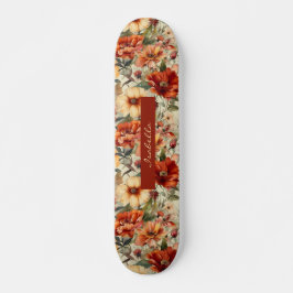 Chic Custom Watercolor Floral Muster Skateboard