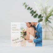 Chic Custom Wedding Dankeschön Card mit Foto Dankeskarte (Stehend Vorderseite)