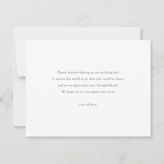 Chic Custom Wedding Dankeschön Card mit Foto Dankeskarte (Rückseite)