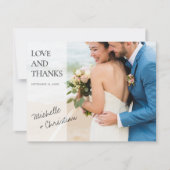 Chic Custom Wedding Dankeschön Card mit Foto Dankeskarte (Vorderseite)