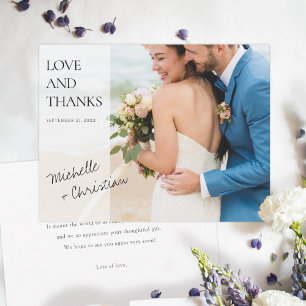 Chic Custom Wedding Dankeschön Card mit Foto Dankeskarte