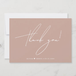 Chic Custom Wedding Foto Blush Pink Dankeskarte