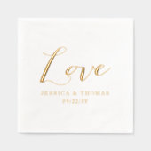 Chic Custom Wedding Liebe Template Servietten Mit Folie (Vorderseite)