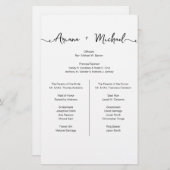 Chic Custom wedding Simple Entourage list (Vorne/Hinten)