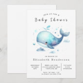 Chic Custom Whale Baby Dusche Einladung (Vorne/Hinten)