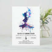 Chic Custom Wizardry Birthday Einladung (Stehend Vorderseite)
