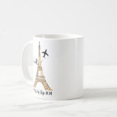 Chic Customizable Paris Eiffel Tower Kaffeetasse (Vorderseite Links)