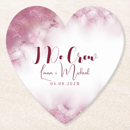Chic Customized Name Marble I Do Crew Wedding Untersetzer (Vorderseite)