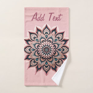Chic Customized Rose Gold Glitzer Mandala Yoga Handtuch