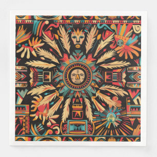 Chic Cyan "Aztec Dream" Elegantes Abendessen Papie Serviette