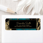 Chic Cyan Marble Gold Foil Paint Texture Geburtsta (Insitu)